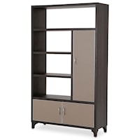 Contemporary 4-Shelf Right Bookcase with Soft Close Doors