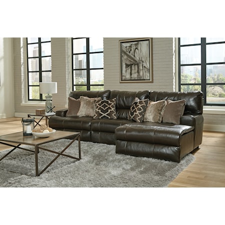 3-Piece Reclining Chaise Sectional Sofa