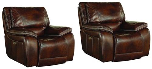 Casual Power Recliner with Power Headrest (Set of 2)