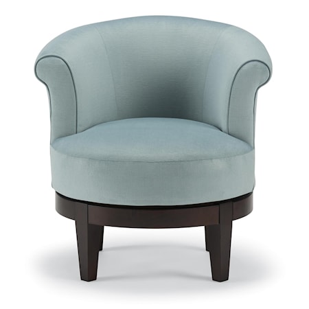 Chic Attica Swivel Chair with Traditional Rolled Chair Back