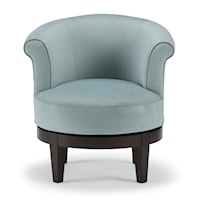 Chic Attica Swivel Chair with Traditional Rolled Chair Back