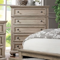 Transitional 5- Drawer Chest with Felt-lined Top Drawers