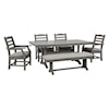 Signature Design by Ashley Visola Dining Set w/ 4 Chairs & Bench