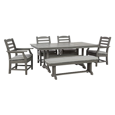 Dining Set w/ 4 Chairs & Bench