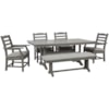 Ashley Furniture Signature Design Visola Dining Set w/ 4 Chairs & Bench