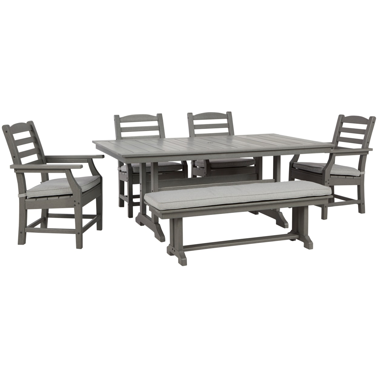 Signature Design Visola Dining Set w/ 4 Chairs & Bench