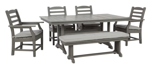 Dining Set w/ 4 Chairs & Bench