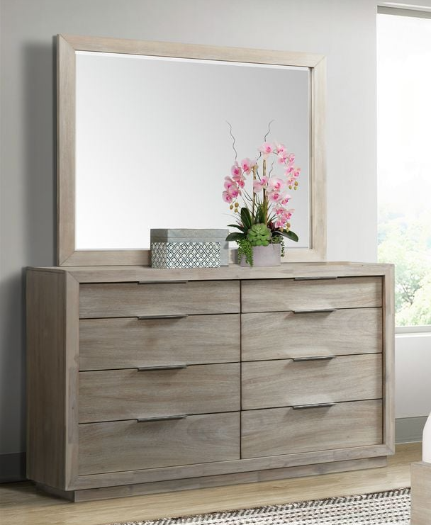Elements Arcadia B34305DR Transitional 8Drawer Bedroom Dresser with FeltLined Top Drawers