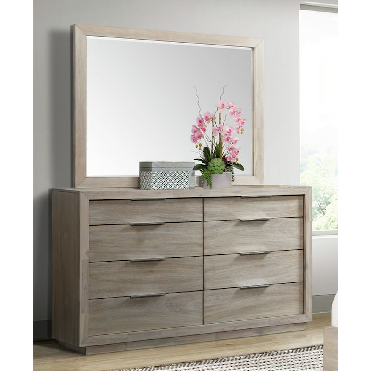 Elements International Arcadia 8-Drawer Bedroom Dresser