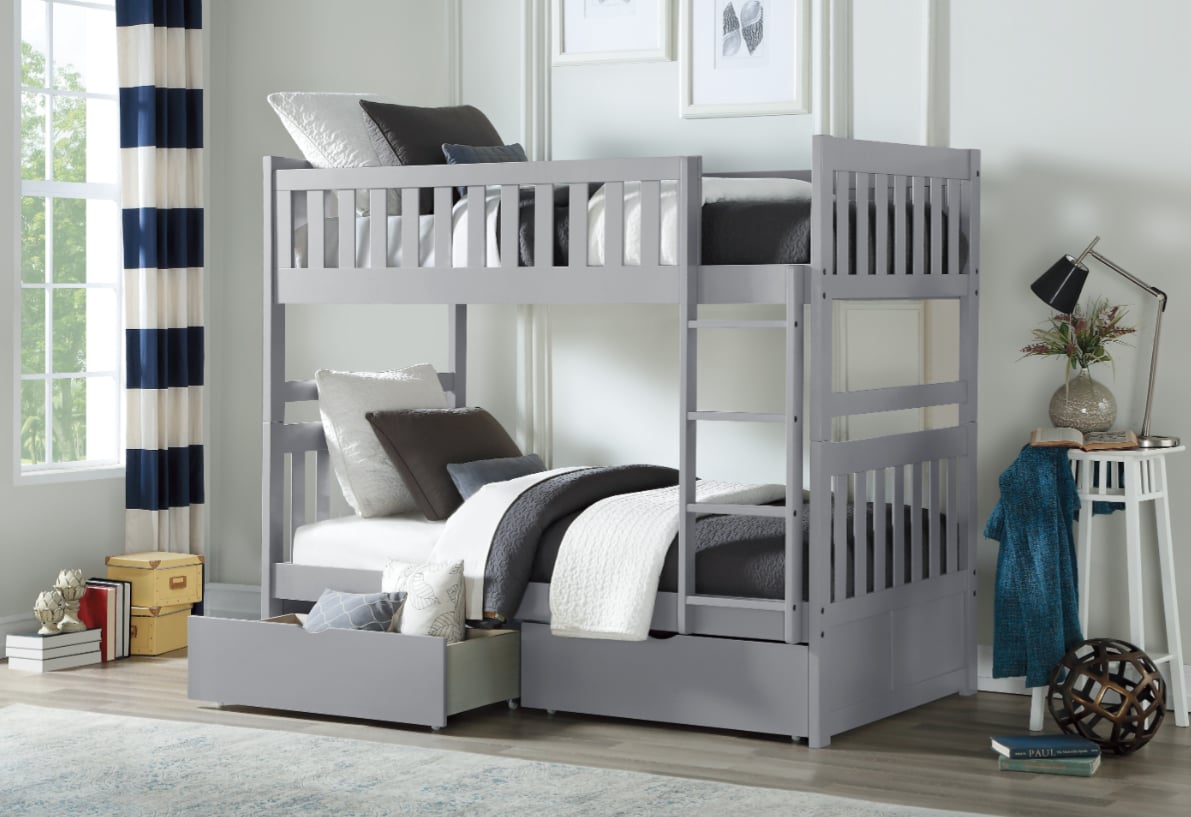 Twin Over Twin Bunk Bed with Storage