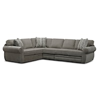 Causal 3-Piece Sectional with Large Rolled Arms