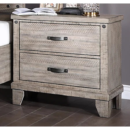 Rustic 2-Drawer Nightstand