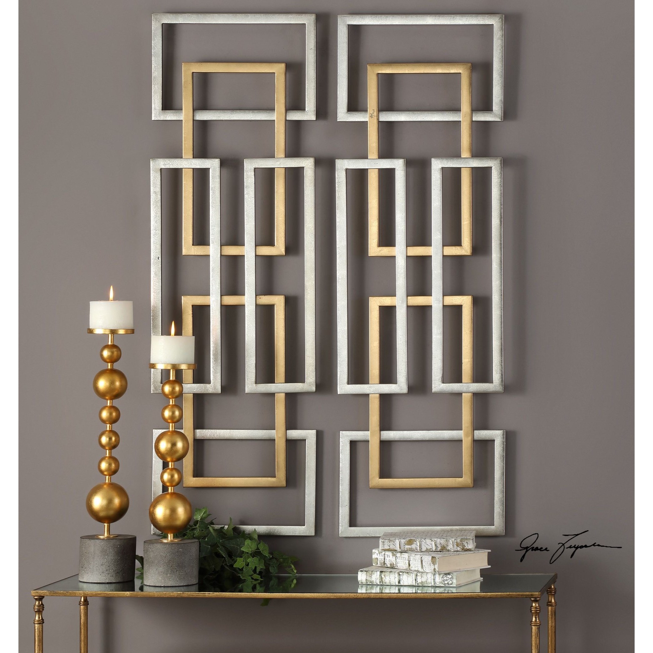 Aerin Geometric Wall Art, S/2
