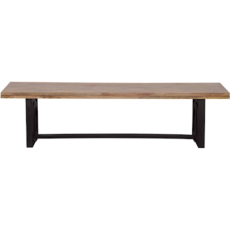 Rustic Solid Mango Wood Dining Bench