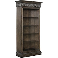 Traditional Open Bookcase Curio with 4 Adjustable Shelves
