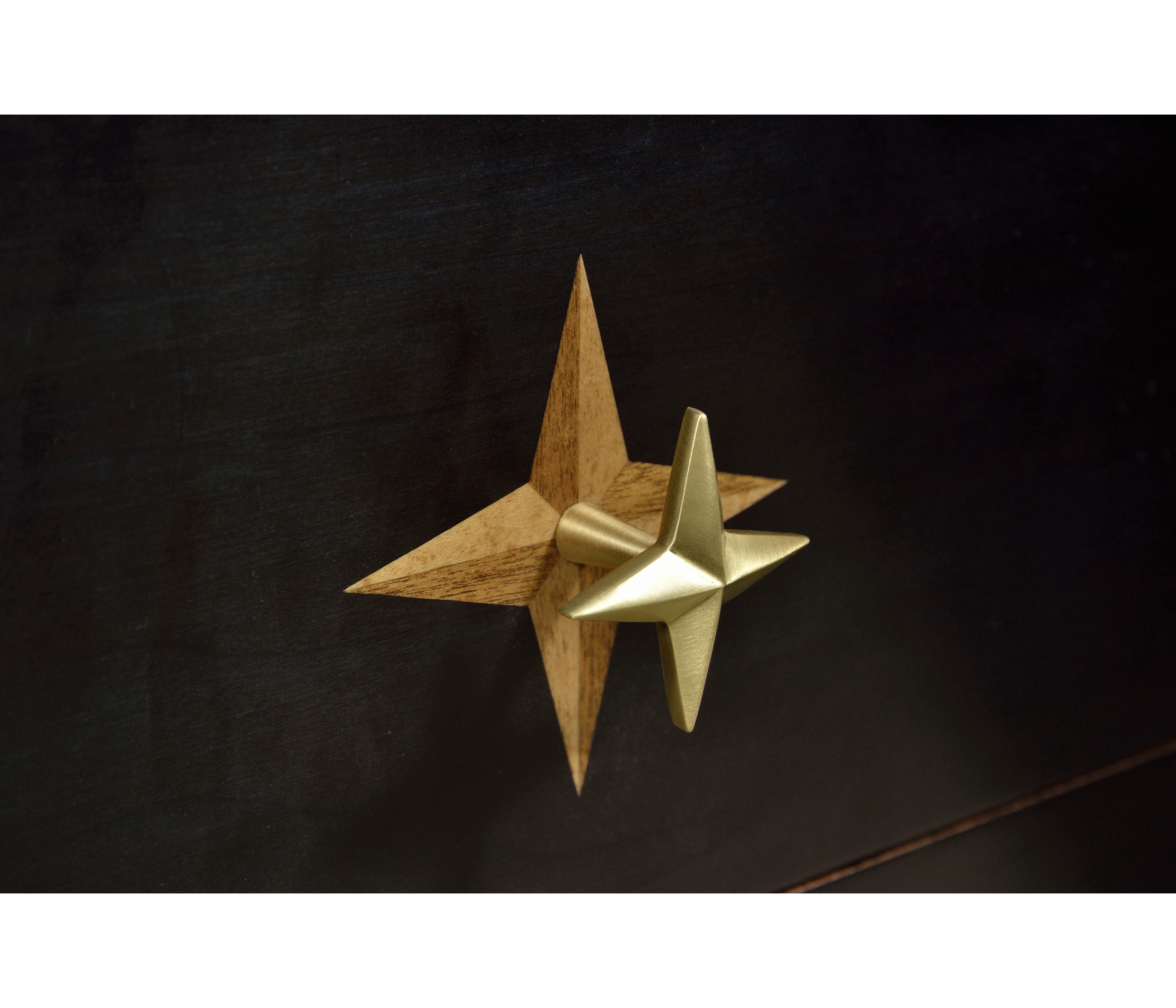 Jonathan Charles JC Modern Four-Point Star 3D Geometric Cabinet