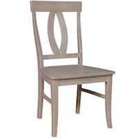 Verona Farmhouse Scroll Back Dining Side Chair - Taupe Gray