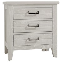 Rustic 3-Drawer Nightstand with Soft-Close Drawers
