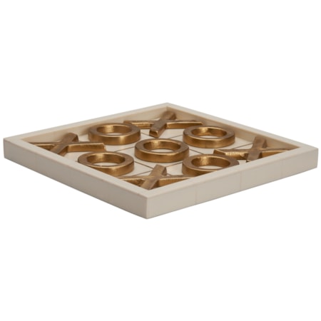 Tic Tac Toe-Resin/Gold Metal (Box)