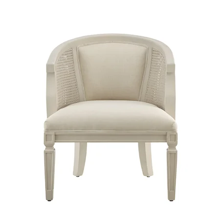White Cane Upholstered Chair
