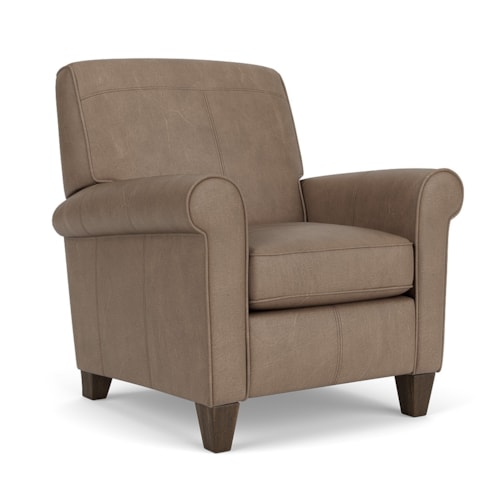 Transitional Push Back Wall Recliner with Tapered Legs