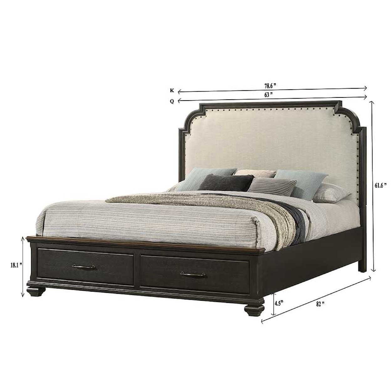 Crown Mark HAMILTON Queen Storage Bed