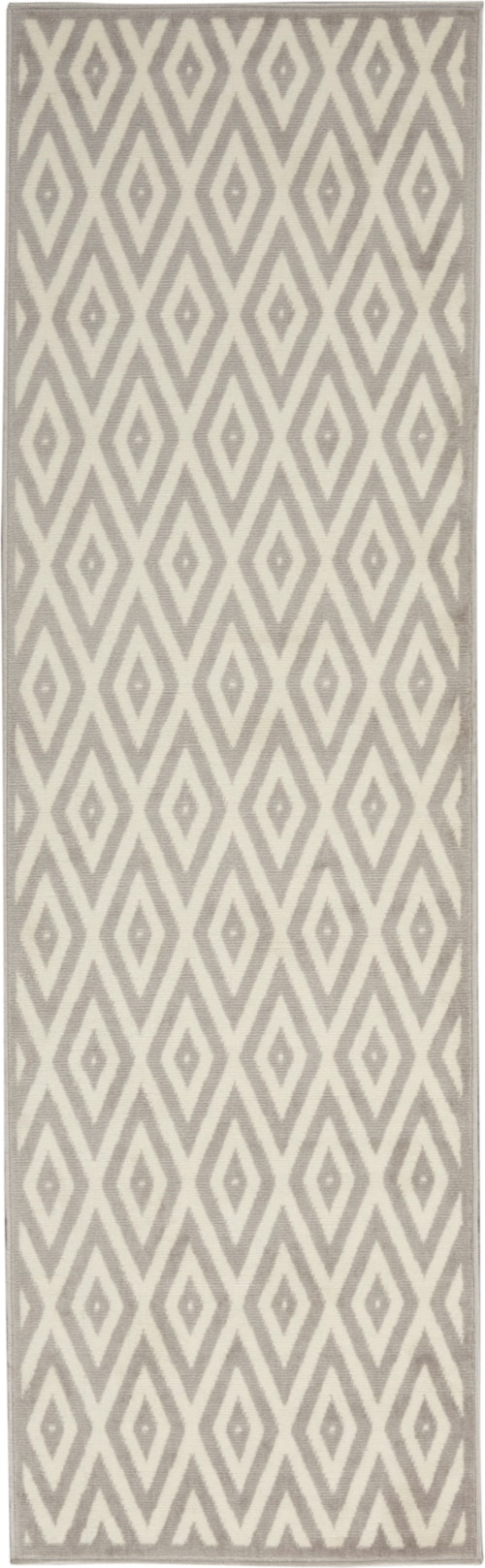 2'3" x 7'6" White/Grey Runner Rug