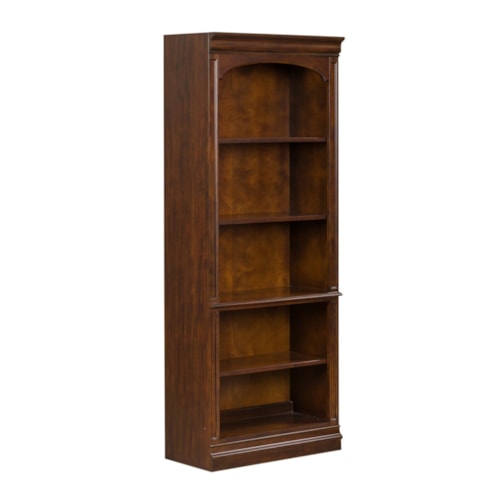 Traditional 76-Inch Bookcase with Adjustable Shelves