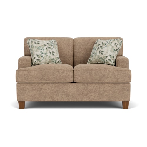 Contemporary Loveseat with Track Arms