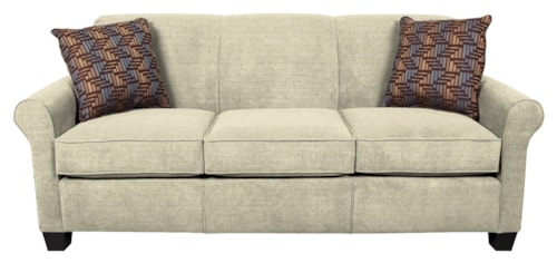 Transitional Queen Sleeper Sofa with Accent Pillows