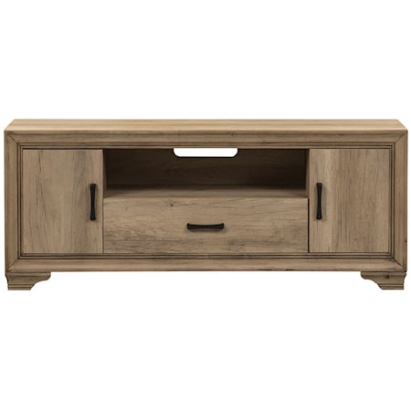 Farmhouse Storage TV Console with Adjustable Shelves