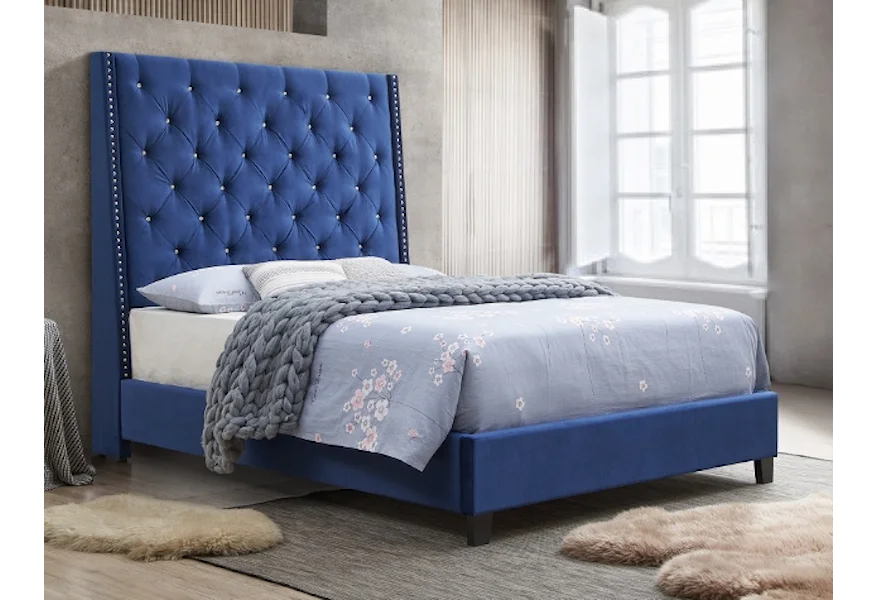 Chantilly Bed King Upholstered Bed by Crown Mark at Royal Furniture