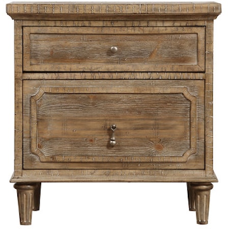 2-Drawer Nightstand W/Power Outlet Sandstone