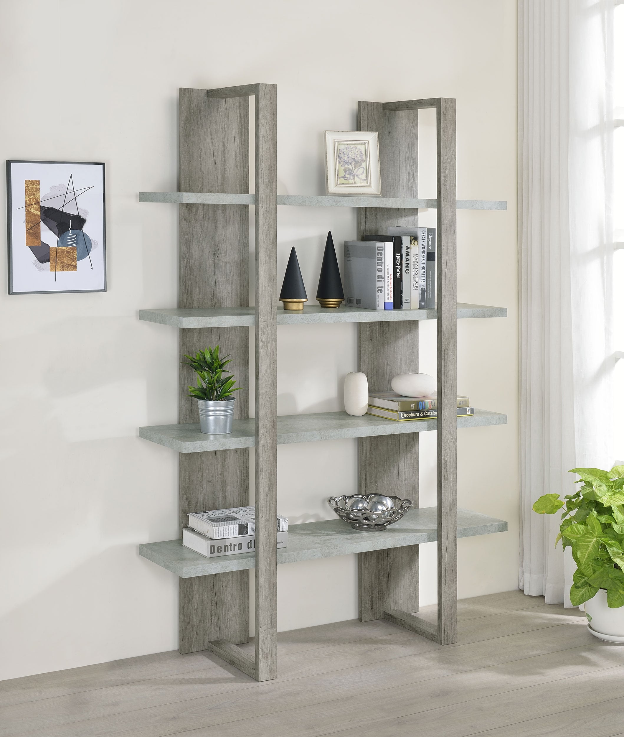 Coaster Danbrook Danbrook 4-shelf Bookshelf and Cement
