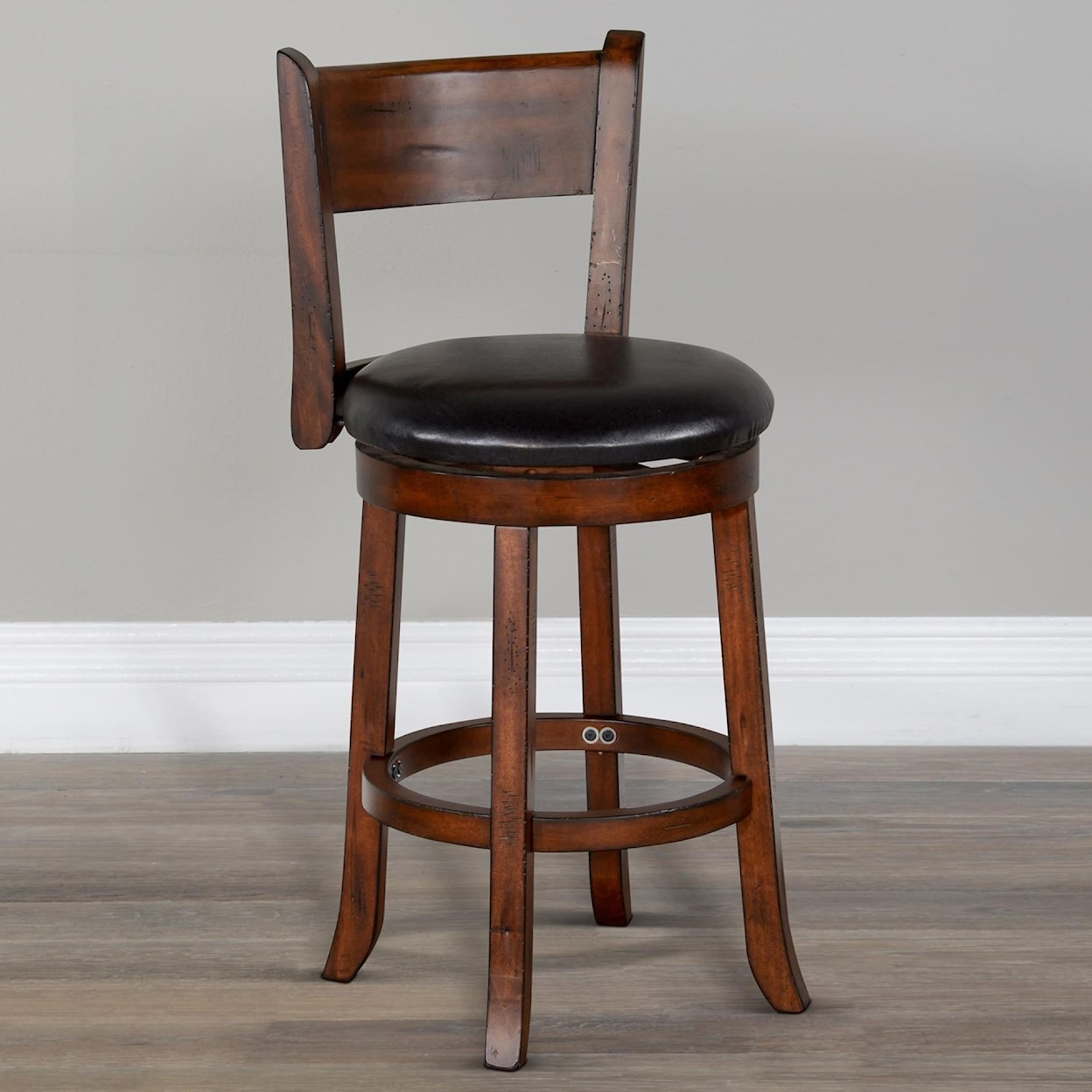 Sunny Designs Tuscany 24"H Swivel Barstool, Cushion Seat & Back