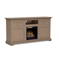 Transitional 63" Wide Customizable Fireplace TV Console