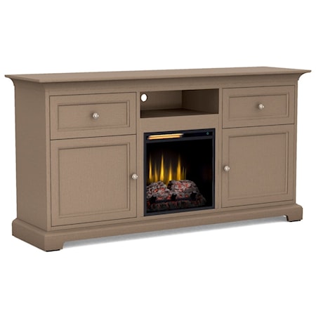 Transitional 63" Wide Customizable Fireplace TV Console