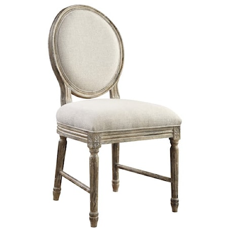Upholstered Side Chair White Linen