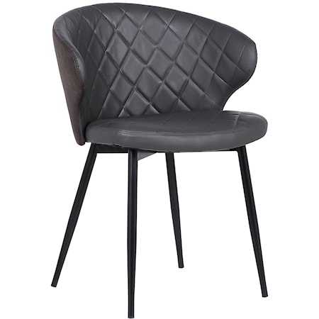 Gray Faux Leather Dining Chair 