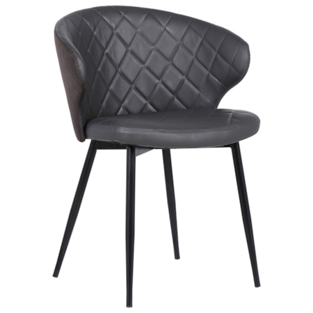 Gray Faux Leather Dining Chair