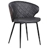 Armen Living Ava Gray Faux Leather Dining Chair 