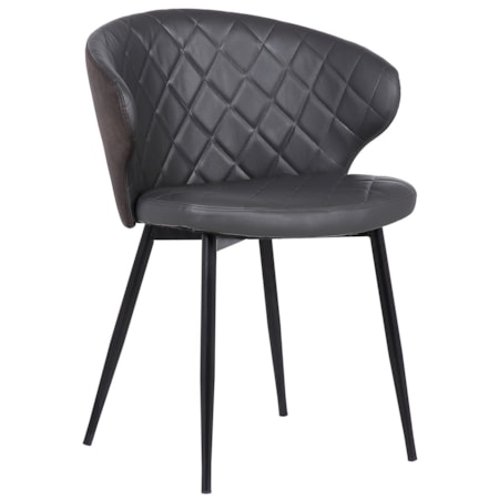 Gray Faux Leather Dining Chair