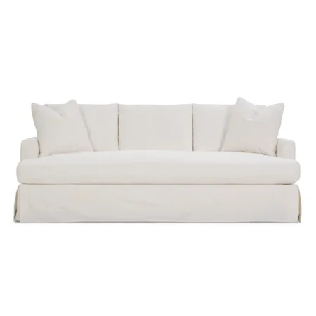 Contemporary Slipcover Sofa with Bench Cushion and Loose Pillow Back