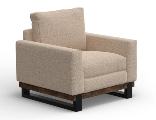 Contemporary Armchair with Track Arms