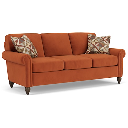 Transitional 3-Seat Sofa with Rolled Arms