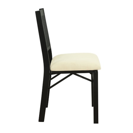 Upholstered Cane Folding Chair