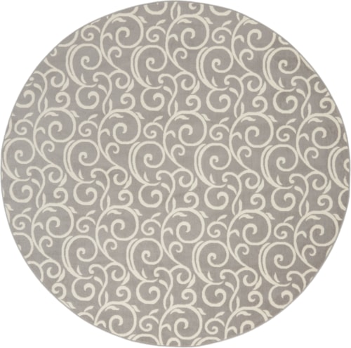 8'  Grey Round Rug