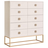 Glam 10-Drawer Chest with Butterfly-Inspired Hardware
