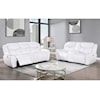 Global Furniture U5987 White Reclining Sofa