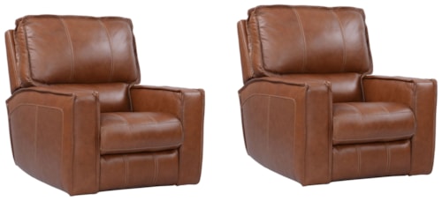 Transitional Lay Flat Power Recliner with Power Headrest (Set of 2)